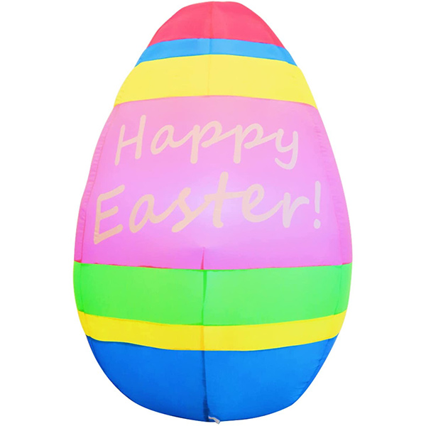 Easter Inflatable Outdoor Decorations 4 FT Easter Egg, Build-in Led, Blow Up for Easter Holiday Party Indoor Outdoor, Yard Garden Lawn Decor